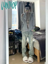 Lunivop Woman Aesthetics Jeans Cute Core Denim Cyber Pants New Trend Old Money Bf Style All-Match